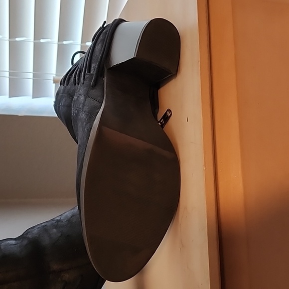 Womens black leather ankle boot size 10 - Picture 3 of 6